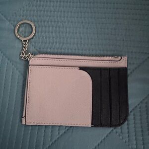 New York & Company Black and Gray Card Holder Keychain